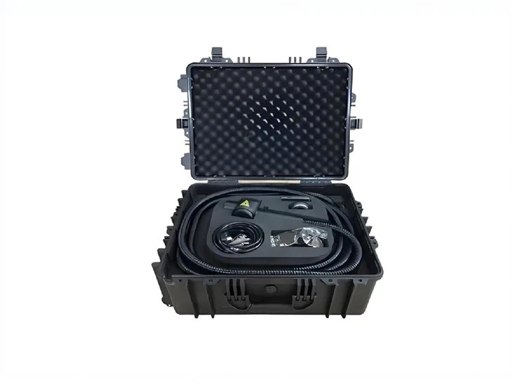 100W pulsed fiber laser cleaning machine trolley case with foam padding - complete portable cleaning system
